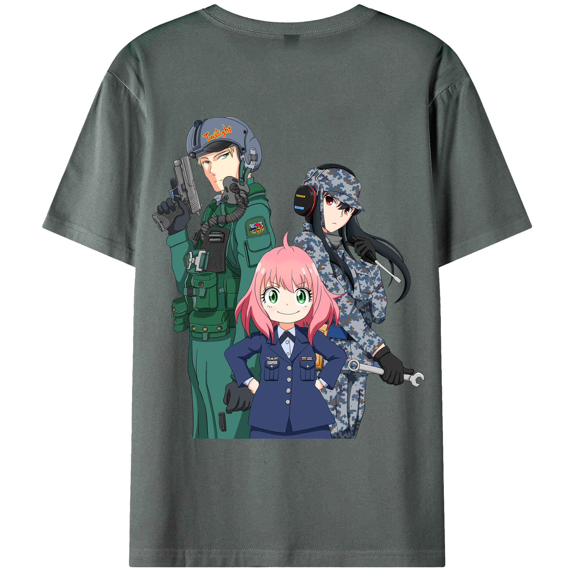 （画像用） SPY×FAMILY间谍家家酒 綿100％ メンズ半袖Tシャツ（バックプリント） 通気性